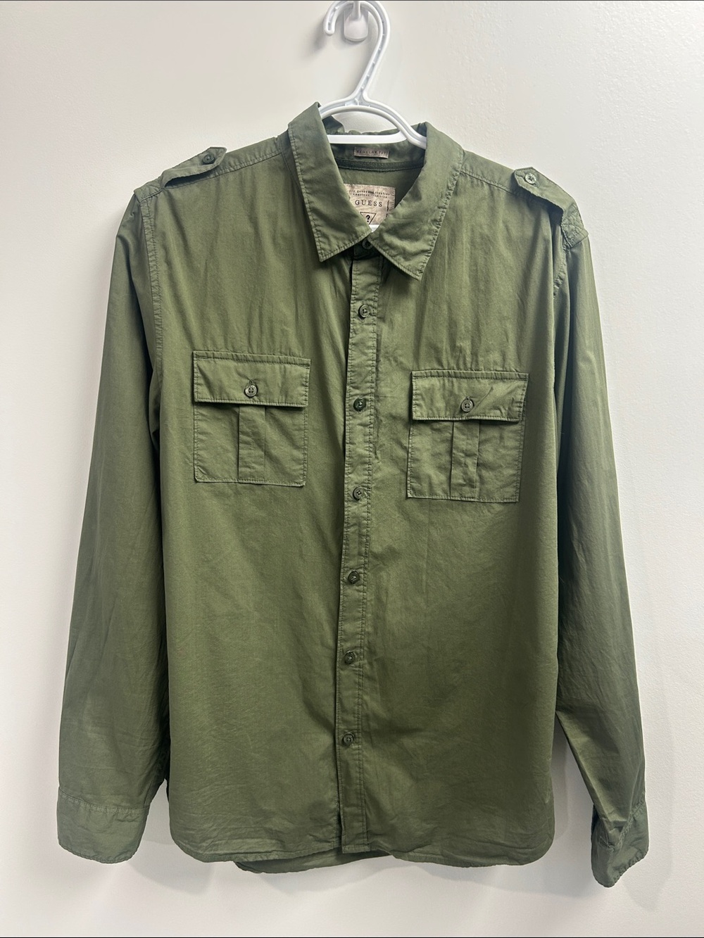 Guess Olive Green Military Field Shirt